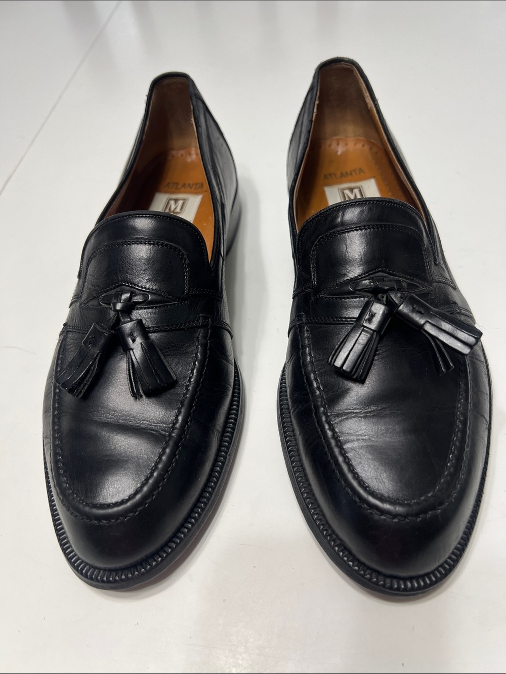 Bruno Magli Black Leather Tassel Loafers